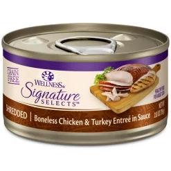 Wellness CORE Signature Selects Shredded Boneless Chicken & Turkey Entree in Sauce Grain-Free Canned Cat Food
