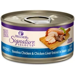 Wellness CORE Signature Selects Shredded Boneless Chicken & Chicken Liver Entree in Sauce Grain-Free Canned Cat Food