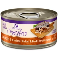 Wellness CORE Signature Selects Shredded Boneless Chicken & Beef Entree in Sauce Grain-Free Canned Cat Food