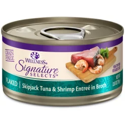 Wellness CORE Signature Selects Flaked Skipjack Tuna & Shrimp Entree in Broth Grain-Free Canned Cat Food