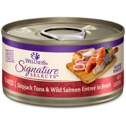 Wellness CORE Signature Selects Flaked Skipjack Tuna & Wild Salmon Entree in Broth Grain-Free Canned Cat Food