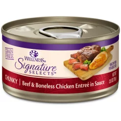 Wellness CORE Signature Selects Chunky Beef & Boneless Chicken Entree in Sauce Grain-Free Canned Cat Food
