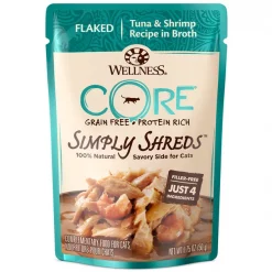 Wellness CORE Simply Shreds Grain-Free Tuna & Shrimp Wet Cat Food Topper
