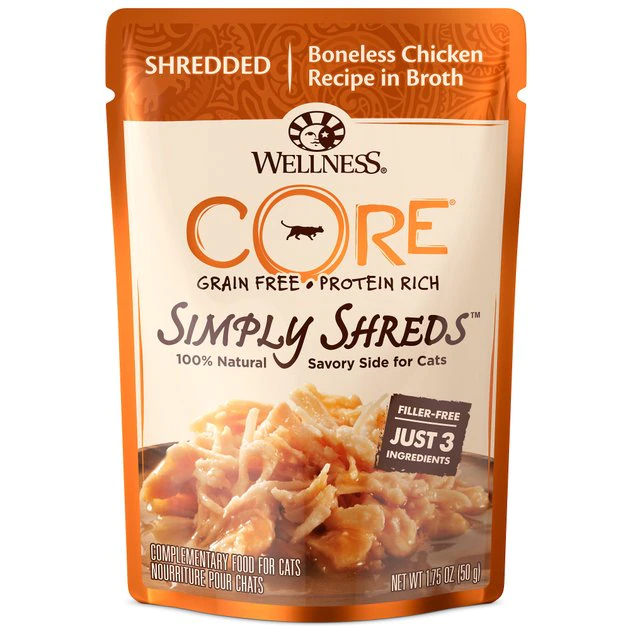 Wellness CORE Simply Shreds Grain-Free Boneless Chicken Wet Cat Food Topper 3 Wellness CORE Simply Shreds Grain-Free Boneless Chicken Wet Cat Food Topper