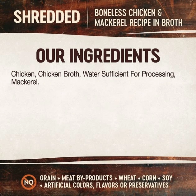 Wellness CORE Simply Shreds Grain-Free Boneless Chicken & Mackerel Wet Cat Food Topper 6 Wellness CORE Simply Shreds Grain-Free Boneless Chicken & Mackerel Wet Cat Food Topper - Image 4