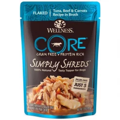 Wellness CORE Simply Shreds Tuna, Beef & Carrots Wet Dog Food Topper
