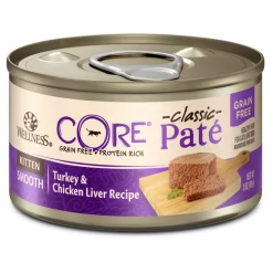 Wellness Complete Health Kitten Formula Grain-Free Canned Food + CORE Natural Grain-Free Turkey & Chicken Liver Pate Canned Kitten Food -Wellness CORE || Caitec Sales 2022 294276 PT5. SY630 V1621987941