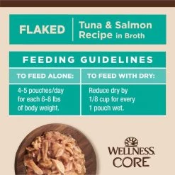 Wellness CORE Tiny Tasters Tuna & Salmon Grain-Free Flaked Wet Cat Food, 1.75-oz pouch, case of 12 -Wellness CORE || Caitec Sales 2022 363909 PT8. SY630 V1649110294
