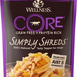 Wellness CORE Simply Shreds Chicken, Beef & Carrots + Chicken, Salmon & Pumpkin Wet Dog Food Topper -Wellness CORE || Caitec Sales 2022 367552 PT5. SY630 V1644447083