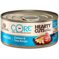 Wellness CORE Grain-Free Hearty Cuts in Gravy Shredded Chicken & Turkey Recipe Canned Cat Food