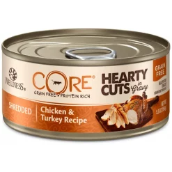 Wellness CORE Grain-Free Hearty Cuts in Gravy Shredded Chicken & Turkey Recipe Canned Cat Food